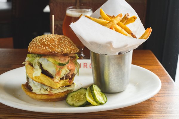 Burger and fries